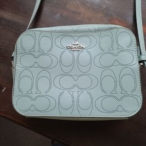 Coach Light Blue Crossbody Bag & Matching Wrislet